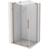 Mexen Velar L Duschkabine zum Schieben 90 x 70 cm, transparent, gebürstetes Kupfer - 871-090-070-03-65