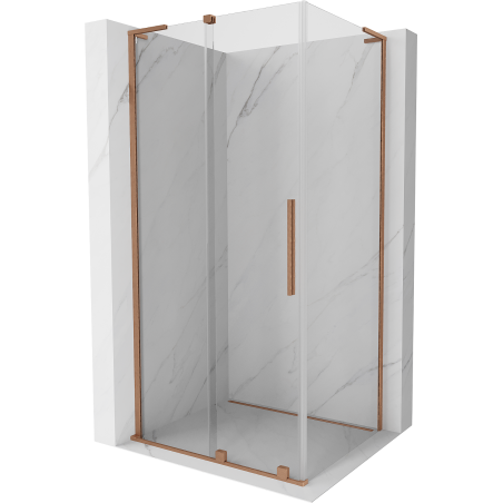 Mexen Velar L kabina prysznicowa rozsuwana 90 x 80 cm, transparent, miedź szczotkowana - 871-090-080-03-65