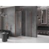Mexen Velar L sliding shower cabin 100 x 90 cm, transparent, brushed copper - 871-100-090-03-65