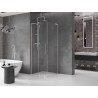 Mexen Velar L lükandustega dušinurk 110 x 110 cm, läbipaistev, harjatud nikkel - 871-110-110-03-97