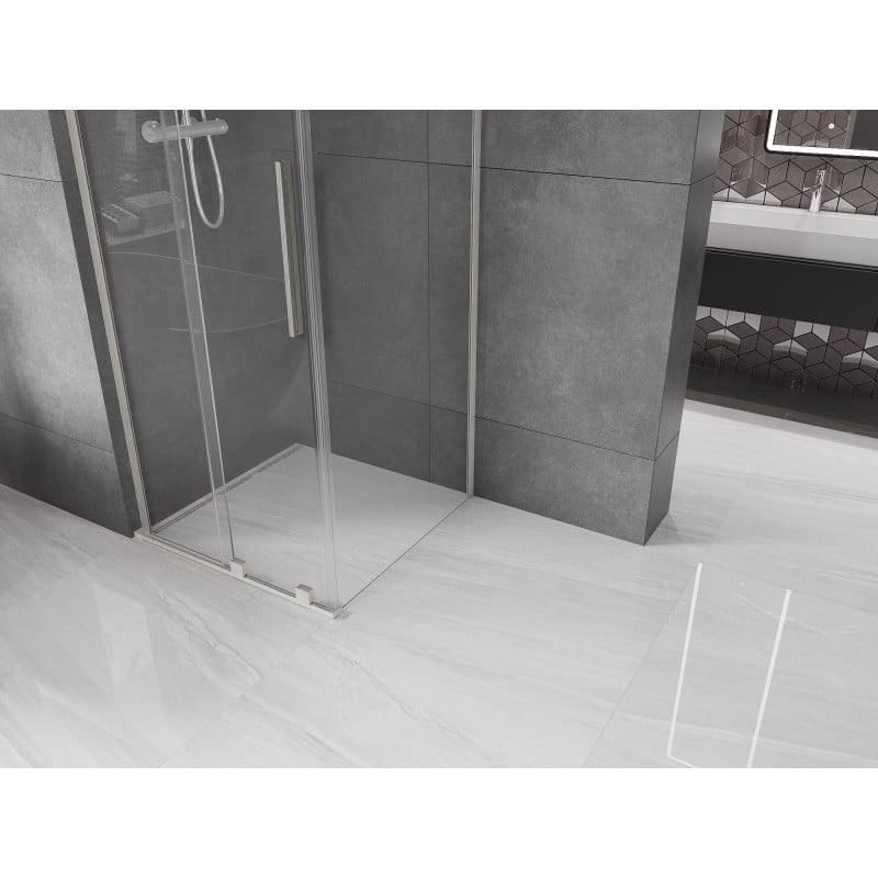 Mexen Velar L cabine de douche coulissante 100 x 100 cm, transparent, nickel brossé - 871-100-100-03-97