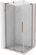 Mexen Velar L klizna tuš kabina 110 x 85 cm, prozirna, brušena bakar - 871-110-085-03-65
