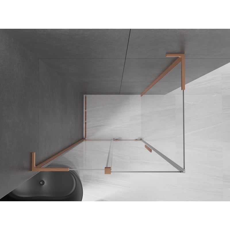 Mexen Velar L liuguks dušinurk 110 x 100 cm, läbipaistev, harjatud vask - 871-110-100-03-65