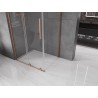 Mexen Velar L klizna tuš kabina 120 x 75 cm, prozirna, brušeni bakar - 871-120-075-03-65