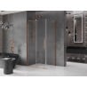 Mexen Velar L Duschkabine verschiebbar 120 x 90 cm, transparent, gebürstetes Kupfer - 871-120-090-03-65