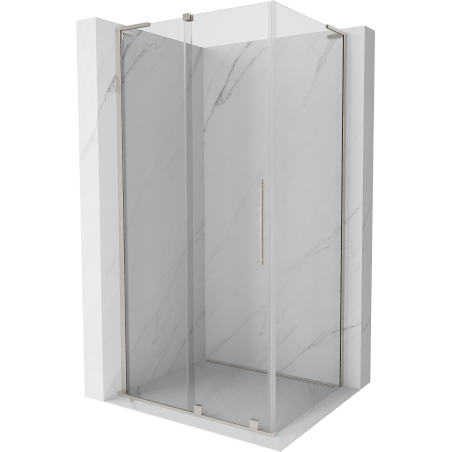 Mexen Velar L Duschkabine verschiebbar 90 x 70 cm, transparent, gebürsteter Nickel - 871-090-070-03-97