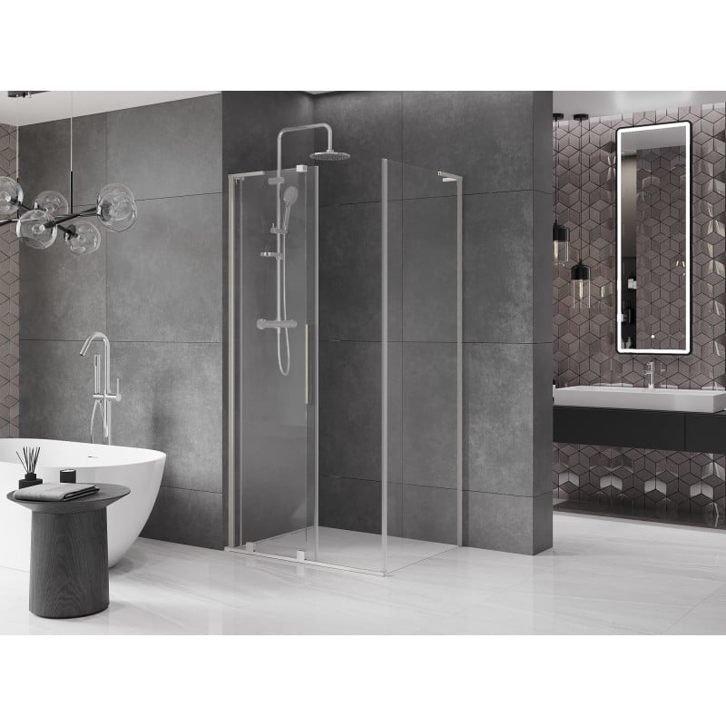 Mexen Velar L cabine de douche coulissante 100 x 120 cm, transparente, nickel brossé - 871-100-120-03-97