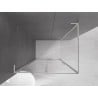 Mexen Velar L Duschkabine schiebbar 100 x 80 cm, transparent, gebürsteter Nickel - 871-100-080-03-97