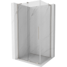 Mexen Velar L Duschkabine, verschiebbar 100 x 90 cm, transparent, gebürstetes Nickel - 871-100-090-03-97