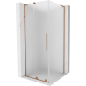 Mexen Velar L klizni tuš s kliznim vratima 100 x 100 cm, matirano, brušena bakar - 871-100-100-33-65