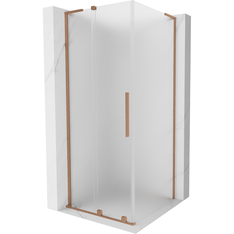 Mexen Velar L Schiebetür-Duschkabine 110 x 110 cm, mattiert, gebürstetes Kupfer - 871-110-110-33-65