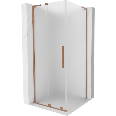 Mexen Velar L klizna tuš kabina klizna 110 x 110 cm, mat, brušeni bakar - 871-110-110-33-65
