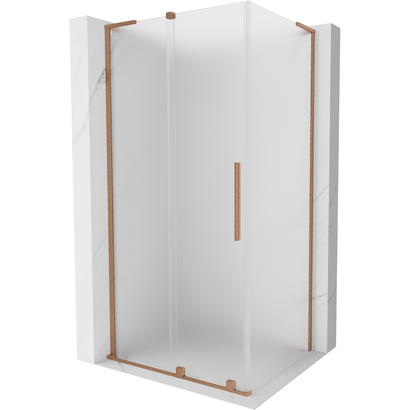 Mexen Velar L Schiebeduschkabine 90 x 75 cm, mattiert, gebürstetes Kupfer - 871-090-075-33-65