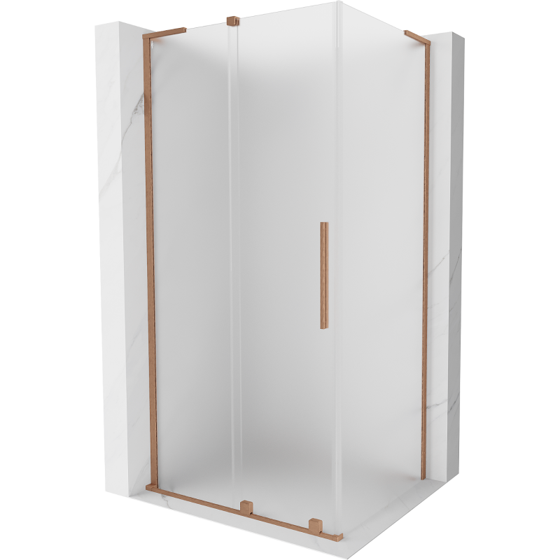 Mexen Velar L kabina prysznicowa rozsuwana 90 x 120 cm, szron, miedź szczotkowana - 871-090-120-33-65