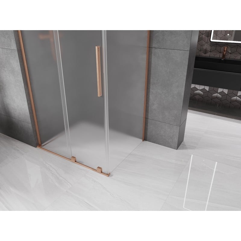 Mexen Velar L sliding shower cabin 100 x 85 cm, frost, brushed copper - 871-100-085-33-65