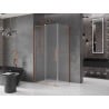 Mexen Velar L Duschkabine verschiebbar 100 x 110 cm, Frostglas, gebürstetes Kupfer - 871-100-110-33-65