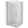 Mexen Velar L Duschkabine verschiebbar 100 x 110 cm, Frostglas, gebürstetes Kupfer - 871-100-110-33-65