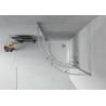 Mexen Rio cabine de douche semi-circulaire 80 x 80 cm, bandes blanches, chrome + receveur Flat, blanc - 863-080-080-01-20-4110