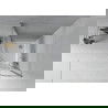 Mexen Rio douchecabine halfrond 80 x 80 cm, witte strepen, chroom + Flat douchebak, wit - 863-080-080-01-20-4110