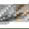 Mexen Rio Halbkreis-Duschkabine 80 x 80 cm, weiße Streifen, Chrom + Flat Duschwanne, weiß - 863-080-080-01-20-4110