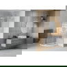 Mexen Rio Halbkreis-Duschkabine 80 x 80 cm, weiße Streifen, Chrom + Flat Duschwanne, weiß - 863-080-080-01-20-4110
