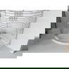 Mexen Rio douchecabine halfrond 80 x 80 cm, witte strepen, chroom + Flat douchebak, wit - 863-080-080-01-20-4110