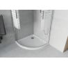 Mexen Rio cabine de douche semi-circulaire 80 x 80 cm, bandes blanches, chrome + receveur Flat, blanc - 863-080-080-01-20-4110