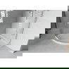 Mexen Rio douchecabine halfrond 80 x 80 cm, witte strepen, chroom + Flat douchebak, wit - 863-080-080-01-20-4110