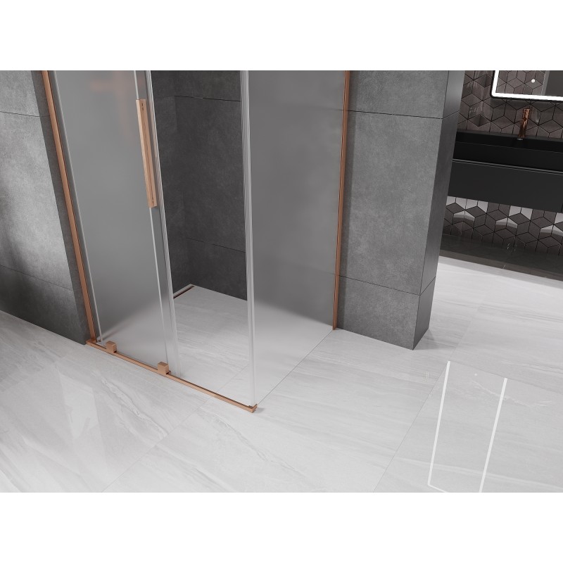 Mexen Velar L kabina prysznicowa rozsuwana 120 x 80 cm, szron, miedź szczotkowana - 871-120-080-33-65