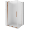 Mexen Velar L klizna tuš kabina s kliznim vratima 120 x 85 cm, mraz, brušena bakar - 871-120-085-33-65