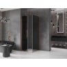 Mexen Velar L Sliding Shower Enclosure 90 x 90 cm, Graphite, Brushed Copper - 871-090-090-43-65