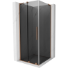 Mexen Velar L sliding shower cabin 100 x 100 cm, graphite, brushed copper - 871-100-100-43-65