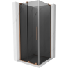 Mexen Velar L schuifdouchecabine 110 x 110 cm, grafiet, geborsteld koper - 871-110-110-43-65