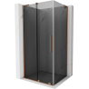 Mexen Velar L klizna vrata za tuš 100 x 70 cm, grafit, brušeni bakar - 871-100-070-43-65