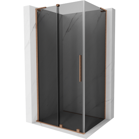 Mexen Velar L Duschkabine schiebbar 100 x 80 cm, Graphit, gebürstetes Kupfer - 871-100-080-43-65