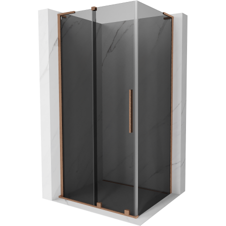 Mexen Velar L lükandustega dušinurk 100 x 75 cm, grafiit, harjatud vask - 871-100-075-43-65