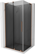 Mexen Velar L drsna tuš kabina 100 x 75 cm, grafit, brušena medenina - 871-100-075-43-65