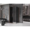 Mexen Velar L klizni tuš kabina 100 x 75 cm, grafitna, brušena bakrena - 871-100-075-43-65