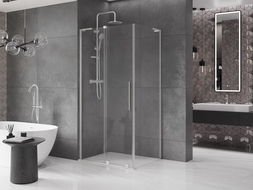 Mexen Velar L cabine de douche coulissante 110 x 90 cm, transparent, nickel brossé - 871-110-090-03-97