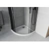 Mexen Rio cabine de douche semi-circulaire 80 x 80 cm, graphite, chrome + receveur Flat, blanc - 863-080-080-01-40-4110