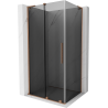 Mexen Velar L sliding shower enclosure 110 x 75 cm, graphite, brushed copper - 871-110-075-43-65