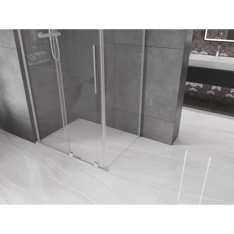Mexen Velar L cabine de douche coulissante 120 x 110 cm, transparent, nickel brossé - 871-120-110-03-97