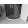 Mexen Rio poolringikujuline dušikabiin 80 x 80 cm, grafiit, kroom + Flat dušialus, valge - 863-080-080-01-40-4110