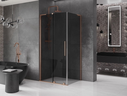 Mexen Velar L klizna tuš kabina klizna 110 x 90 cm, grafit, brušeni bakar - 871-110-090-43-65