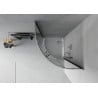 Mexen Rio semicircular shower enclosure 90 x 90 cm, graphite, chrome + Flat tray, white - 863-090-090-01-40-4110