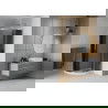 Mexen Rio douchecabine half rond 90 x 90 cm, grafiet, chroom + Flat douchebak, wit - 863-090-090-01-40-4110