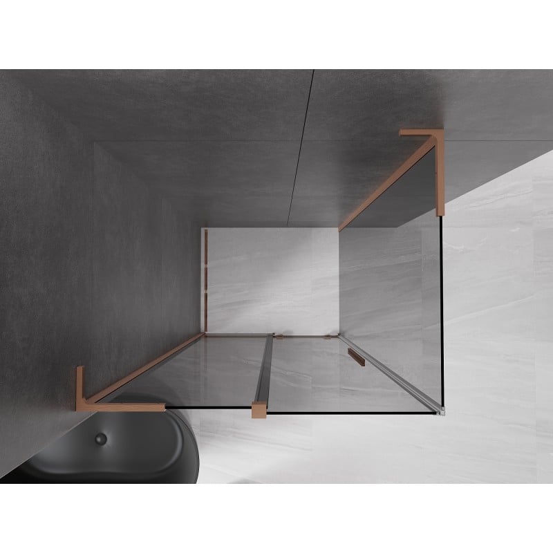 Mexen Velar L kabina prysznicowa rozsuwana 120 x 70 cm, grafit, miedź szczotkowana - 871-120-070-43-65