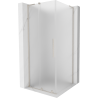 Mexen Velar L Duschkabine schiebbar 100 x 100 cm, mattiert, Edelstahl gebürstet - 871-100-100-33-97