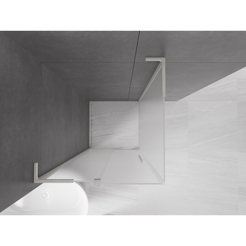 Mexen Velar L kabina prysznicowa rozsuwana 100 x 100 cm, szron, nikiel szczotkowany - 871-100-100-33-97