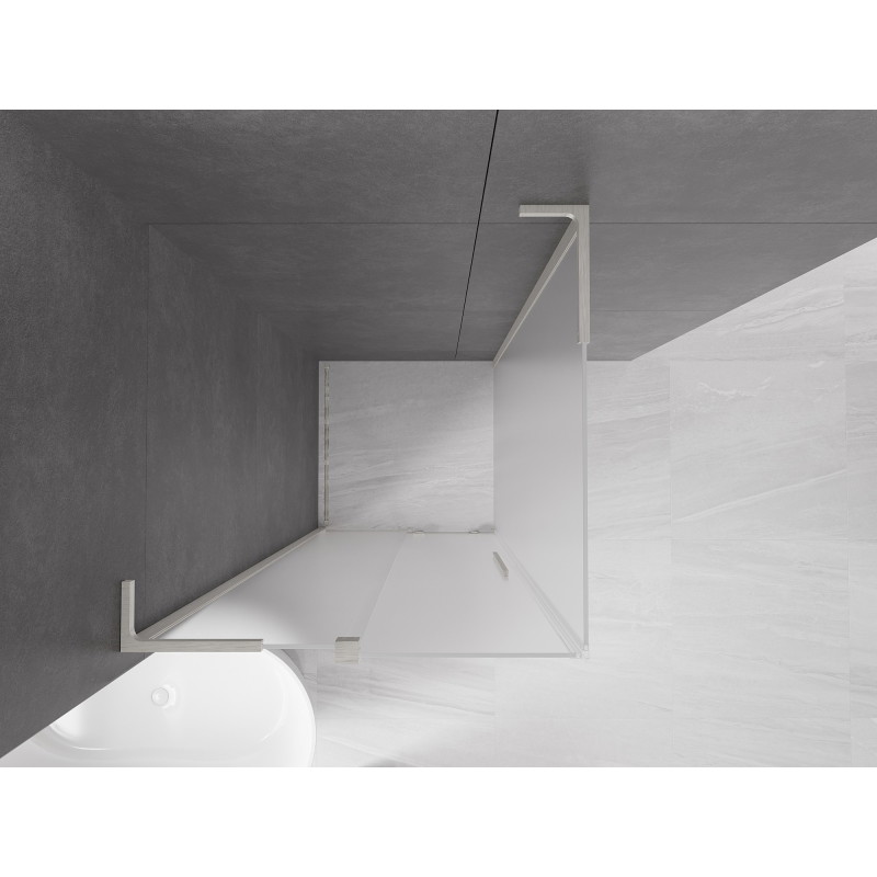Mexen Velar L liugustav dušinurk 90 x 90 cm, härm, harjatud nikkel - 871-090-090-33-97